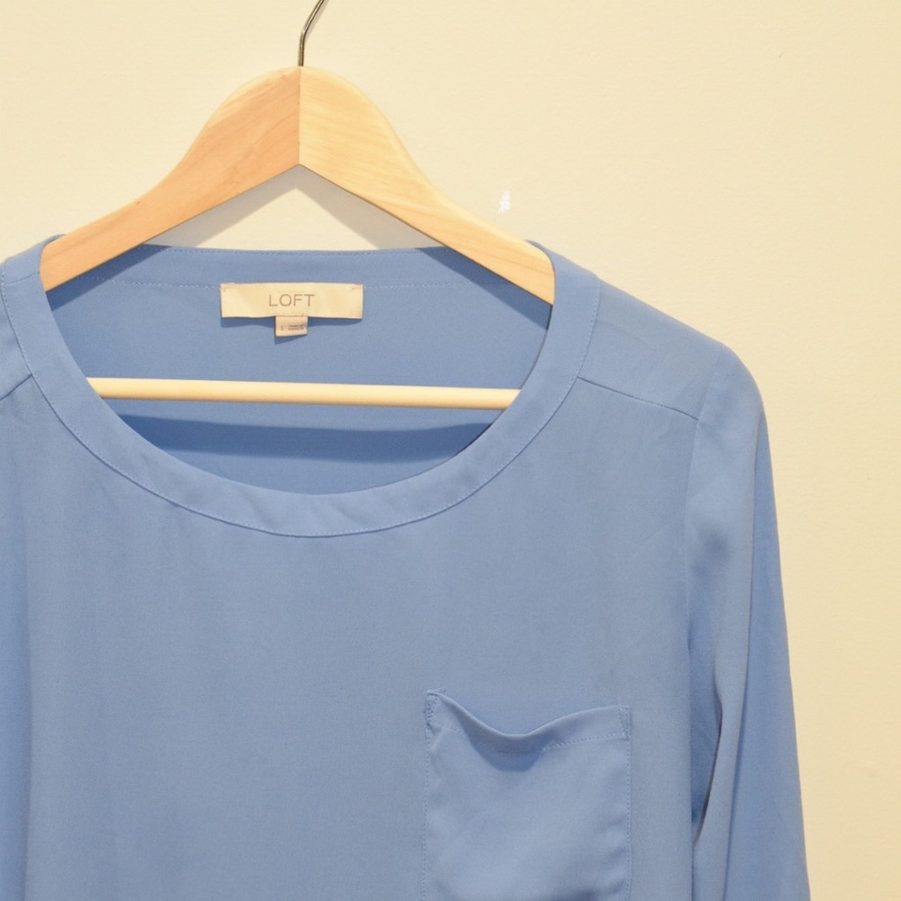 LOFT Sky Blue Blouse Size Small